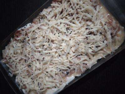 Mėsos lazanja, pagaminta iš makaronų, skirta bešbarmačiui Žingsnis 6