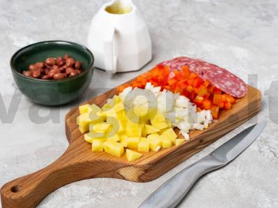 Daržovių troškinys su rūkytomis dešromis Žingsnis 1