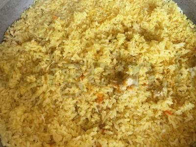 Plovas su vištiena ir ciberžole Žingsnis 6