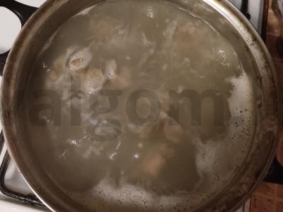 Makaronai su vištienos skrandžiais grietinėje Žingsnis 1