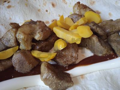 Šašlykas su kiauliena ir marinuotais patisonais Žingsnis 3