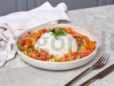 Daržovių troškinys su sezamų aliejumi pagrindine nuotrauka