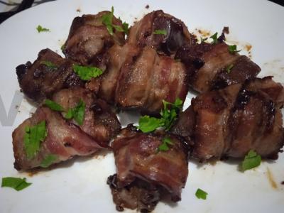 Kiaulienos kepenų užkandis su bekonu Žingsnis 3