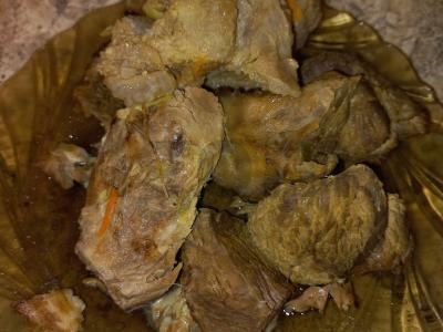 Salotas „Obžorka“ su virta jautiena ir morkomis Žingsnis 1