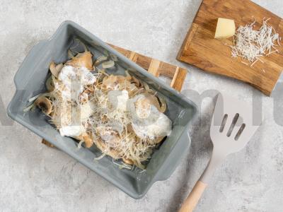 Vištiena su grybais ir sūriu orkaitėje Žingsnis 3