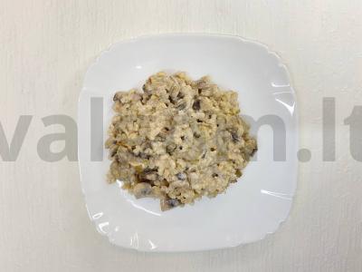 Grietininė perlinių kruopų košė su grybais pagrindine nuotrauka