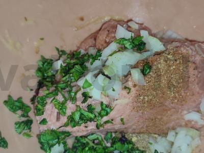 Sultinga apkepas su daržovėmis, sūriu ir faršu Žingsnis 3