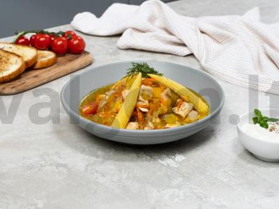 Kalakutienos filė troškinys su mini kukurūzais pagrindine nuotrauka