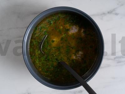 Sriuba su meatballs lėkštėje Žingsnis 9