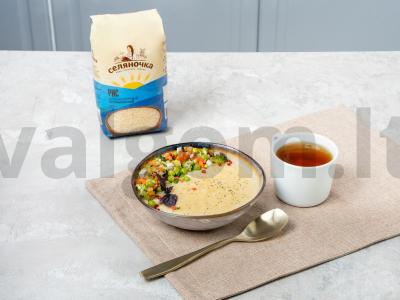 Švelni grikių-ryžių košė su kiaušiniu pagrindine nuotrauka