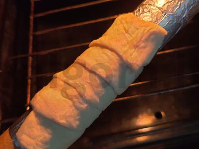 Sluoksniuota vamzdelis su vištiena ir svogūnais Žingsnis 3