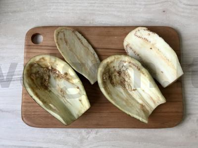 Kepti baklažanų laivai Žingsnis 1