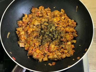 Kepti baklažanų laivai Žingsnis 4