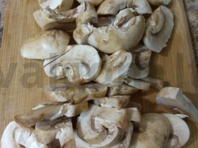 Lašiša po šiaudais iš grybų ir jūros gėrybių Žingsnis 2