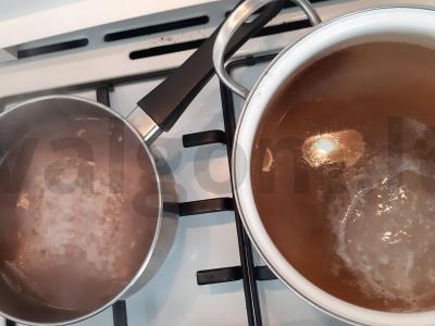 Sūrusis sriuba su garinta kruopa Žingsnis 1