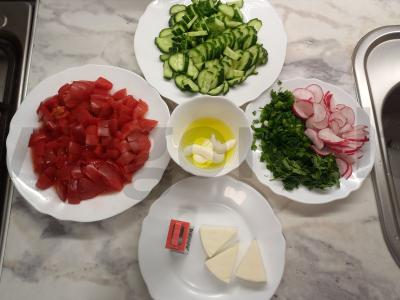 Daržovių salotas „Vasaros svajonė“ Žingsnis 1