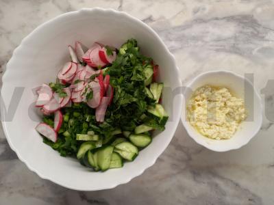 Daržovių salotas „Vasaros svajonė“ Žingsnis 3