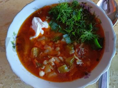 Klasikinis raugintų agurkų sriuba pagrindine nuotrauka