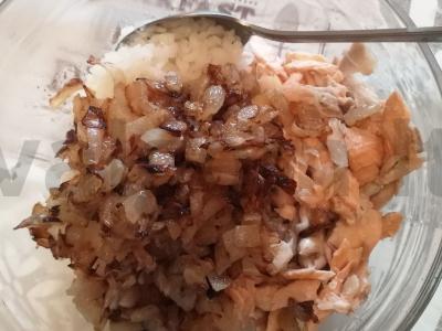 Salotos su raudona žuvimi ir ryžiais Žingsnis 4