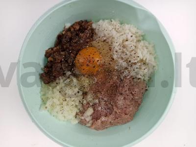 Keptas mėsos ritinys su kopūstais, grybais ir pomidorais Žingsnis 1