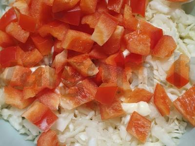 Salotas „Parašiutas“ su dešra ir kopūstais Žingsnis 2