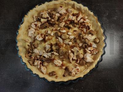 Atviras pyragas kišas su vištiena ir grybais Žingsnis 18