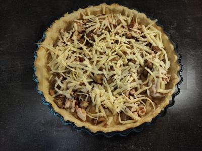 Atviras pyragas kišas su vištiena ir grybais Žingsnis 19