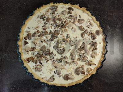 Atviras pyragas kišas su vištiena ir grybais Žingsnis 23