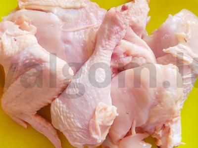 Keptos vištienos ir grybų troškinys keptuvėje Žingsnis 1