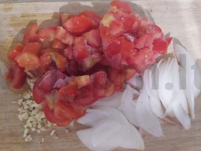 Makaronai su langustiniais ir česnaku Žingsnis 3