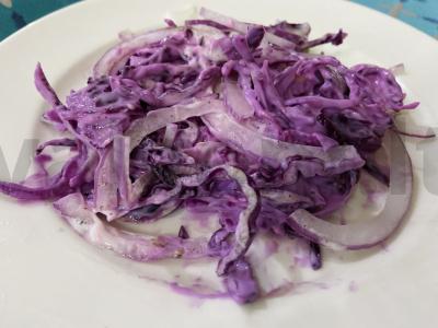 „Violetinis“ kopūstų salotas su alyvuogėmis Žingsnis 6