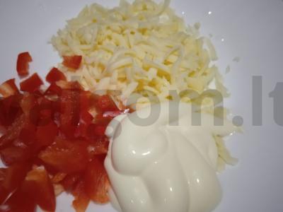 Vištiena po šubėle su paprikomis ir mocarela Žingsnis 3