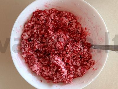 Varškės ir aviečių pyragas ant trapios tešlos Žingsnis 3