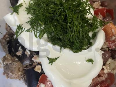 Baklažanų ir tuno salotos Žingsnis 6