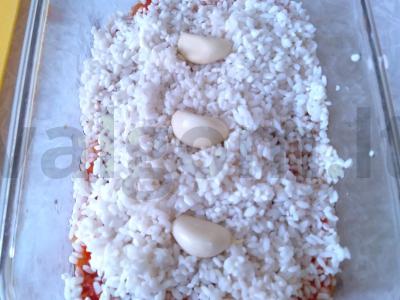 Rizotas, keptas su daržovėmis ir žolelėmis orkaitėje Žingsnis 4