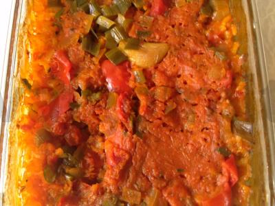 Rizotas, keptas su daržovėmis ir žolelėmis orkaitėje Žingsnis 6