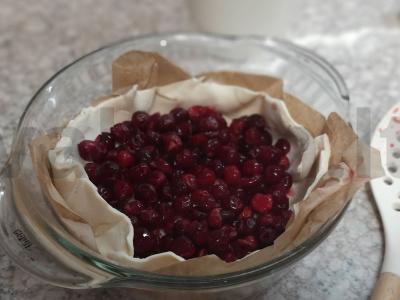 Vyšnių pyragas iš sluoksniuoto be mielių tešlos Žingsnis 4