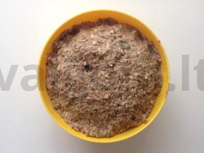 Skanus duona iš migdolų ir grikių miltų Žingsnis 2