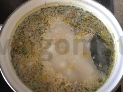 Sūrio sriuba su meatballs Žingsnis 4