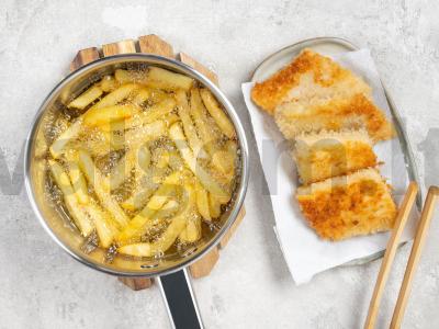 Plačiakabė su džiūvėsiais ir bulvytėmis fri Žingsnis 1