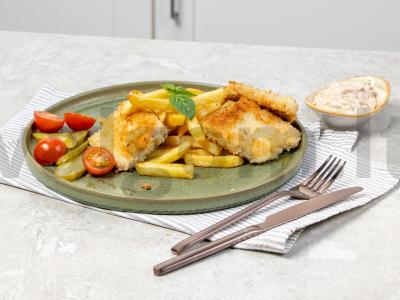 Plačiakabė su džiūvėsiais ir bulvytėmis fri pagrindine nuotrauka