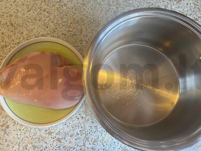 Salotas „Mėsos tartaletės“ Žingsnis 1