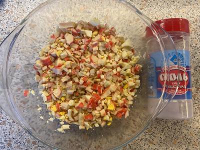 Salotas „Mėsos tartaletės“ Žingsnis 4