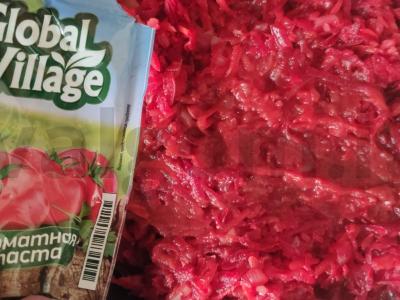 Borščas su pomidorų pasta pietums Žingsnis 5