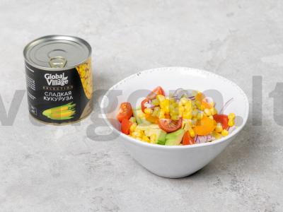Aštrus salotas su paprika, avokadu ir kukurūzais Žingsnis 1