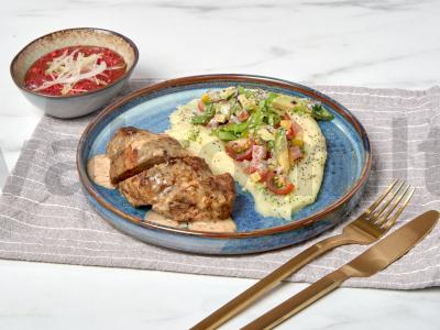 Malti kalakotletai iš kalakutienos filė su jautienos krūtine ir lečo pagrindine nuotrauka