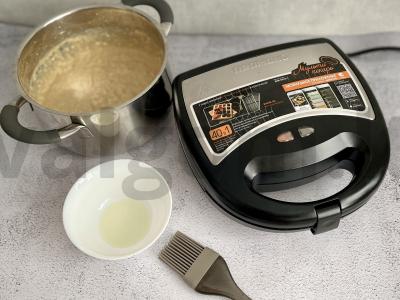 Varškės PP vafliai multikepėje Žingsnis 4