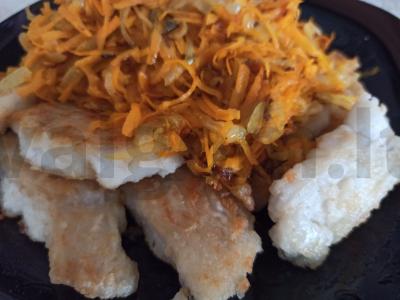 Švelni žuvis su troškintomis daržovėmis Žingsnis 9