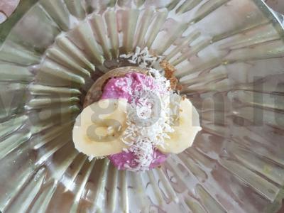 Meduolinis pyragas su varškės įdaru ir bananais Žingsnis 4