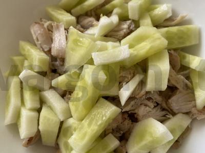 Daržovių ir vištienos salotas Žingsnis 2